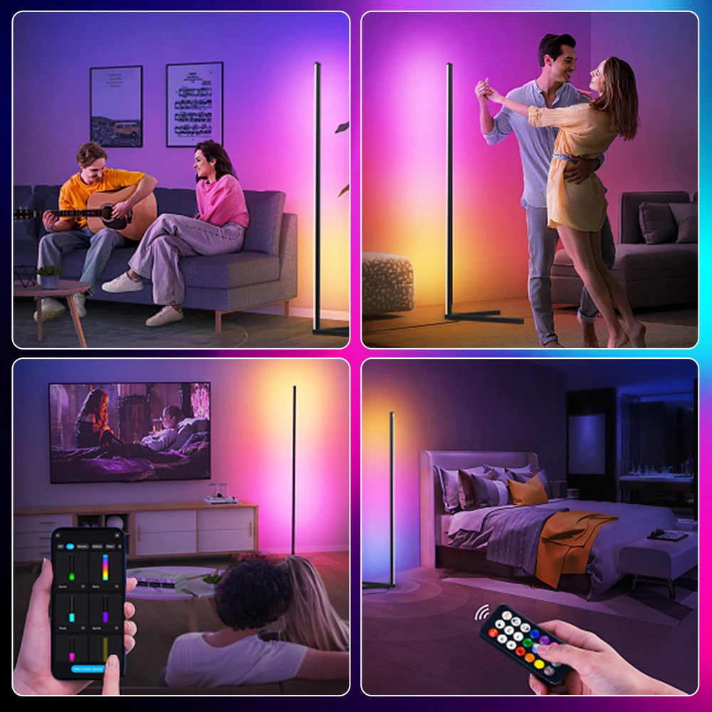 Versatile 140cm Smart RGB Corner Floor Lamp: - Giftbuzz.com